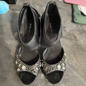 Nine west studded jewelled heels size 8.5